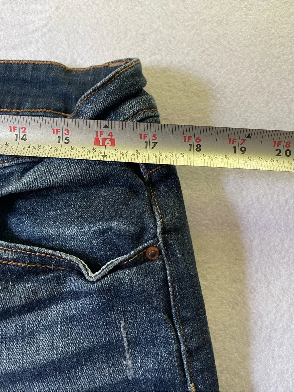 Time and Tru Dark Blue High-Rise Denim Bermuda Shorts